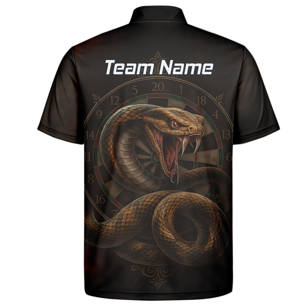 Personalised Vicious Snake Dart Polo Shirt Black Brown For Men X9746 additional image 7