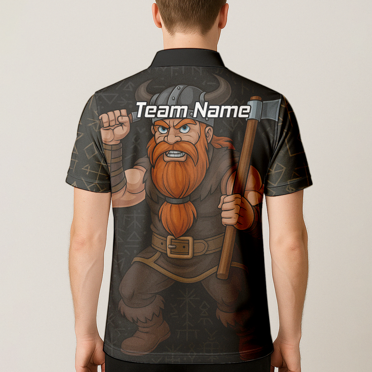 Personalised Viking Axe Fire Dart Polo Shirt Black Red For Men O0632 additional image 5