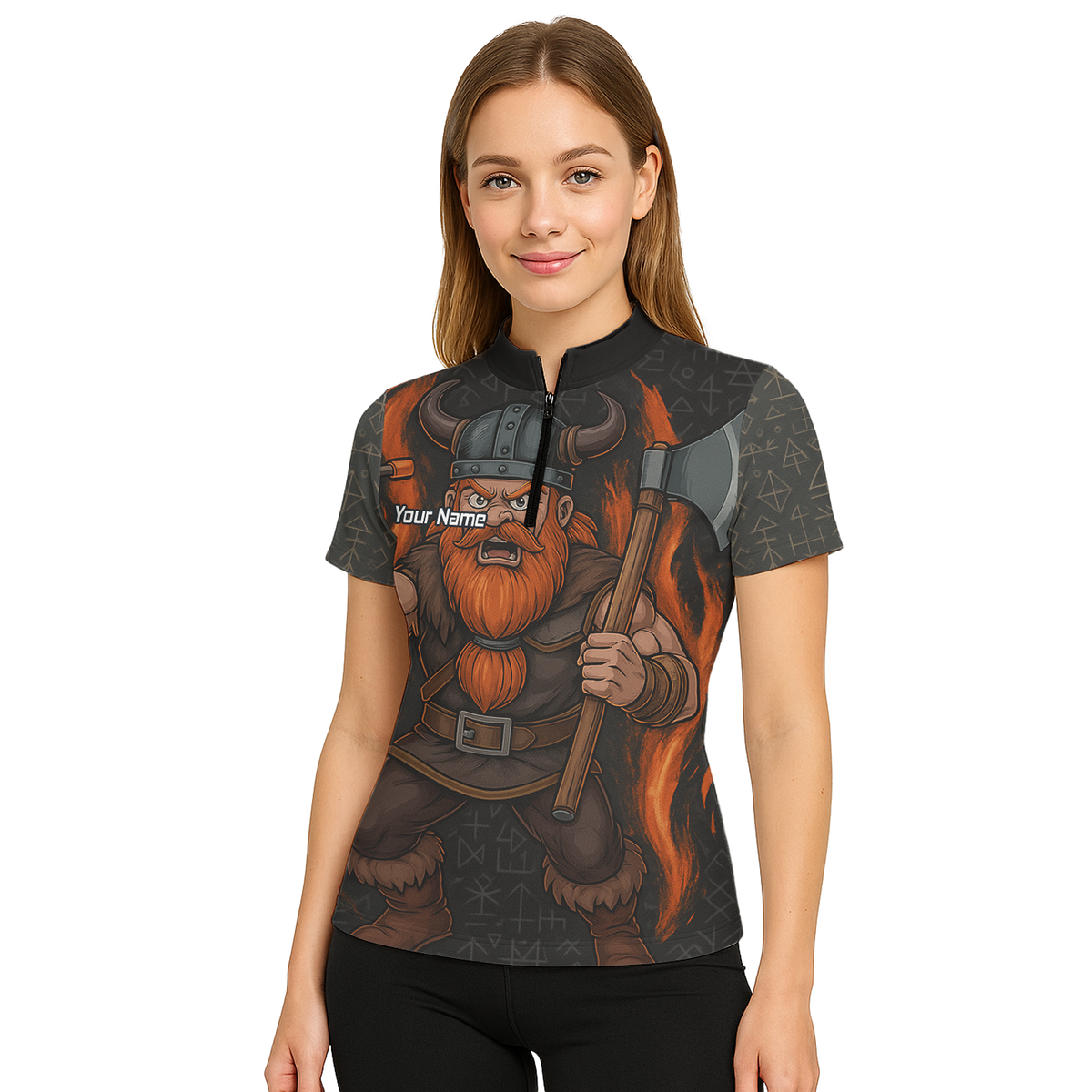 Personalised Viking Axe Fire Dart Polo Shirt Black Red For Men O0632 additional image 5