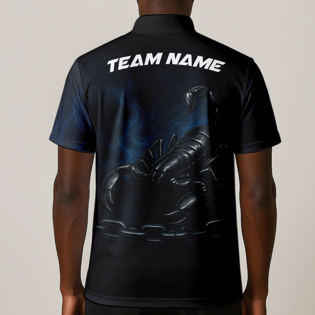 Personalized Scorpion Black Blue Darts Jersey Shirt Polo additional image 1