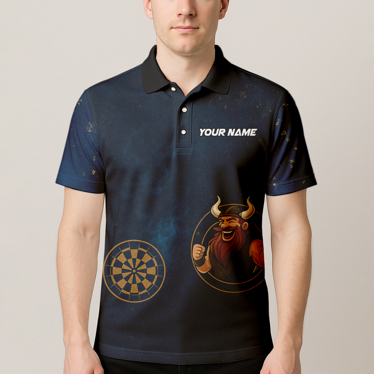 Personalized Men's Viking Dart Polo Shirt Navy Blue additional image 4