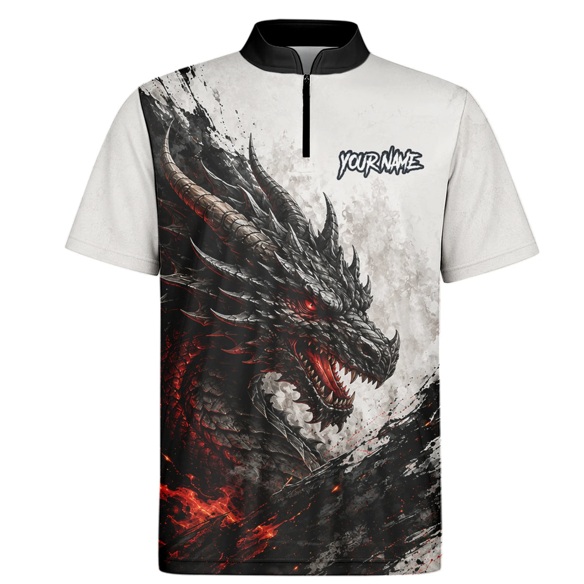 Personalised White Black Red Dragon Darts Shirt For Men Z061