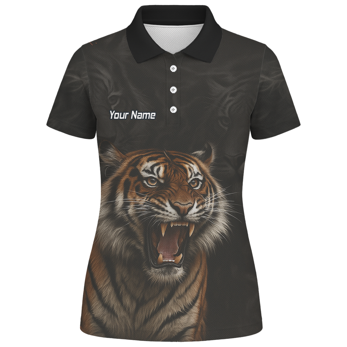 Personalised Roaring Tiger Dart Polo Shirt Black Custom Name Team Jersey For Men C7747 additional image 1