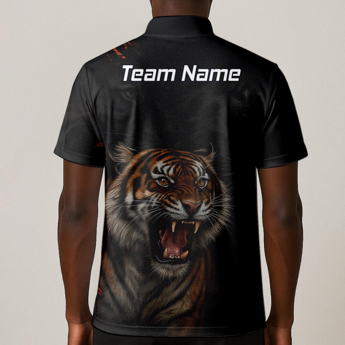 Personalised Roaring Tiger Dart Polo Shirt Black Custom Name Team Jersey For Men C7747 additional image 1