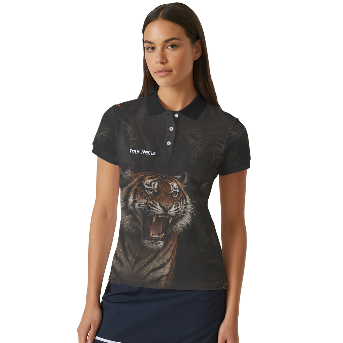 Personalised Roaring Tiger Dart Polo Shirt Black Custom Name Team Jersey For Men C7747 additional image 4