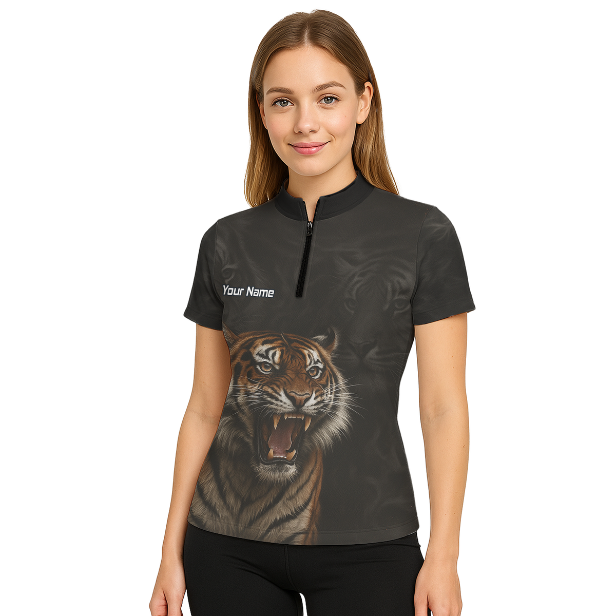Personalised Roaring Tiger Dart Polo Shirt Black Custom Name Team Jersey For Men C7747 additional image 5