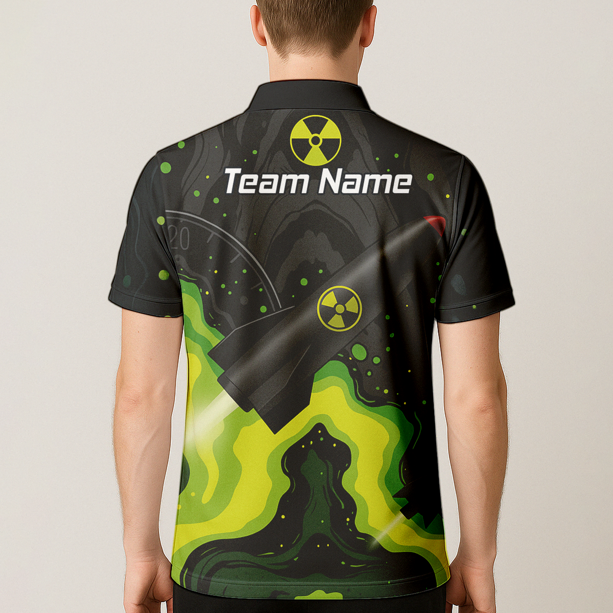 Personalised Nuke Radiation Dart Jersey Black Green Custom Polo Shirt For Men Z8899 additional image 5