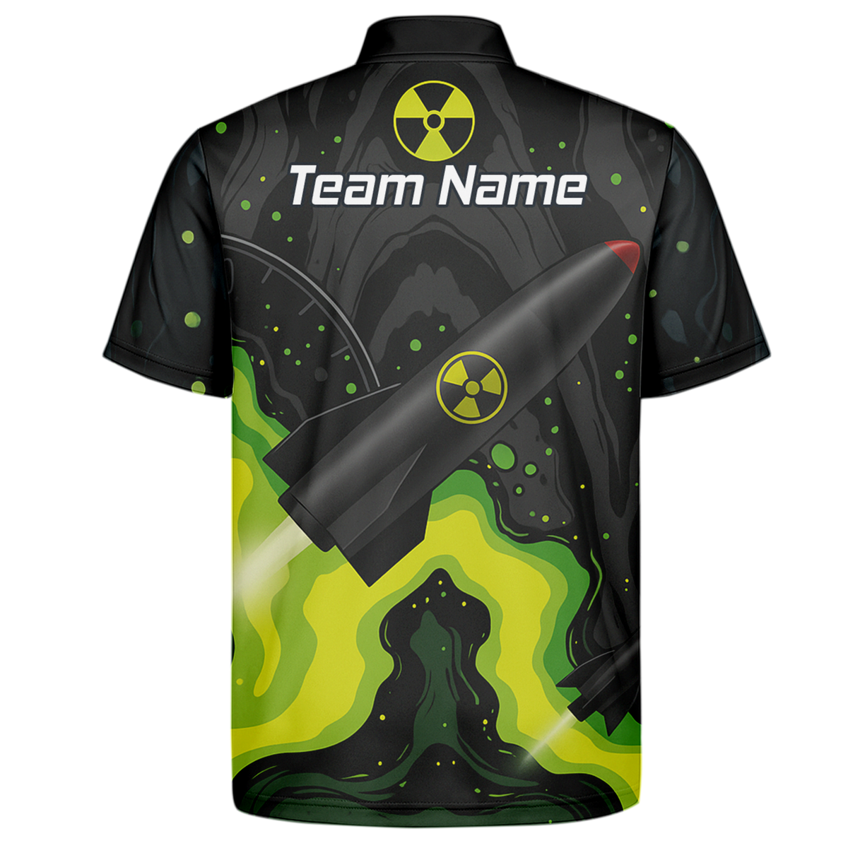 Personalised Nuke Radiation Dart Jersey Black Green Custom Polo Shirt For Men Z8899 additional image 7