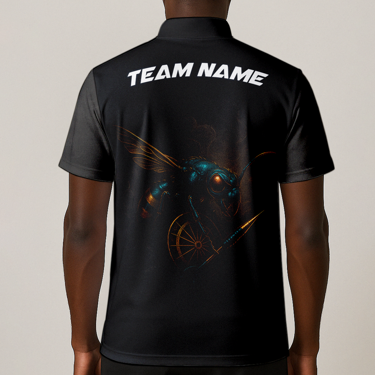 Personalized Black Wasp Dart Polo Shirt Custom Name Team additional image 1