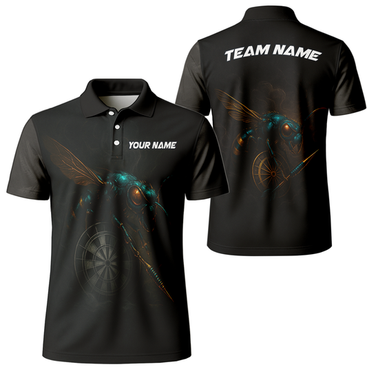 Personalized Black Wasp Dart Polo Shirt Custom Name Team main image - polo, Pocket No