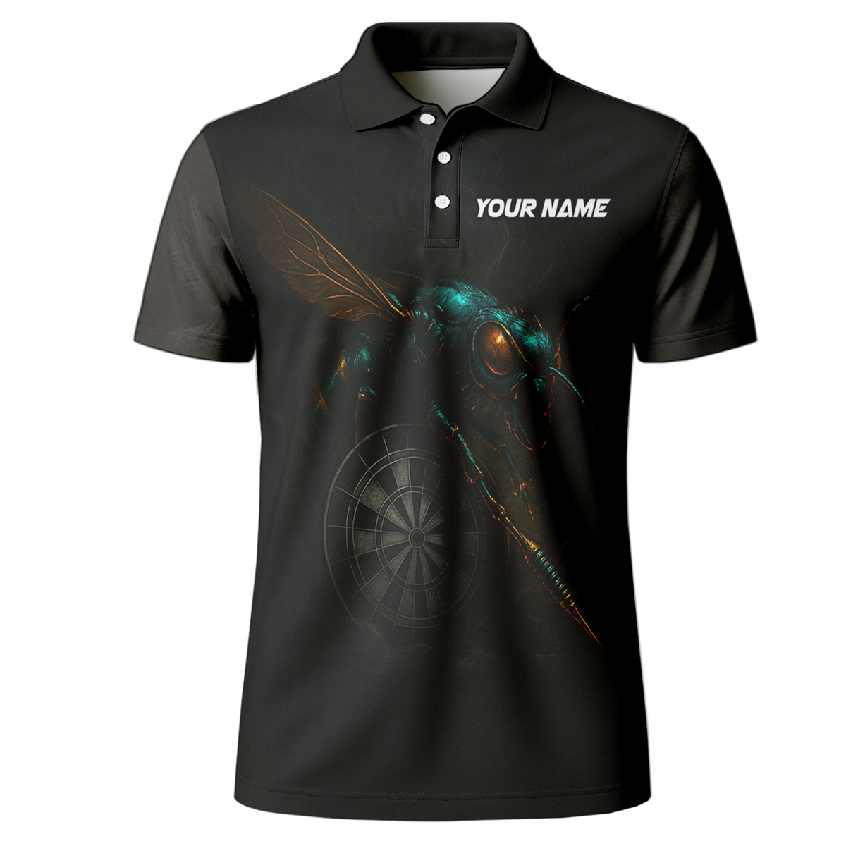 Personalized Black Wasp Dart Polo Shirt Custom Name Team additional image 2