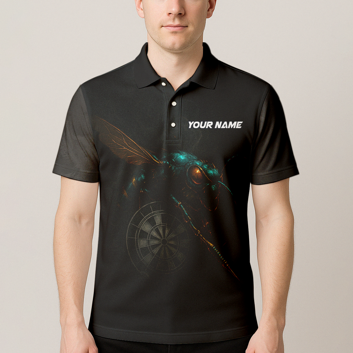 Personalized Black Wasp Dart Polo Shirt Custom Name Team additional image 4