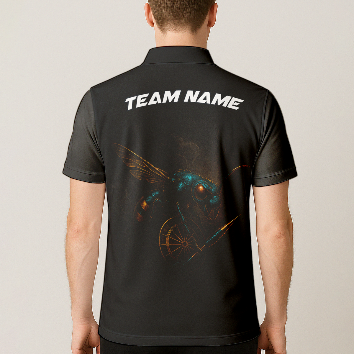 Personalized Black Wasp Dart Polo Shirt Custom Name Team additional image 5