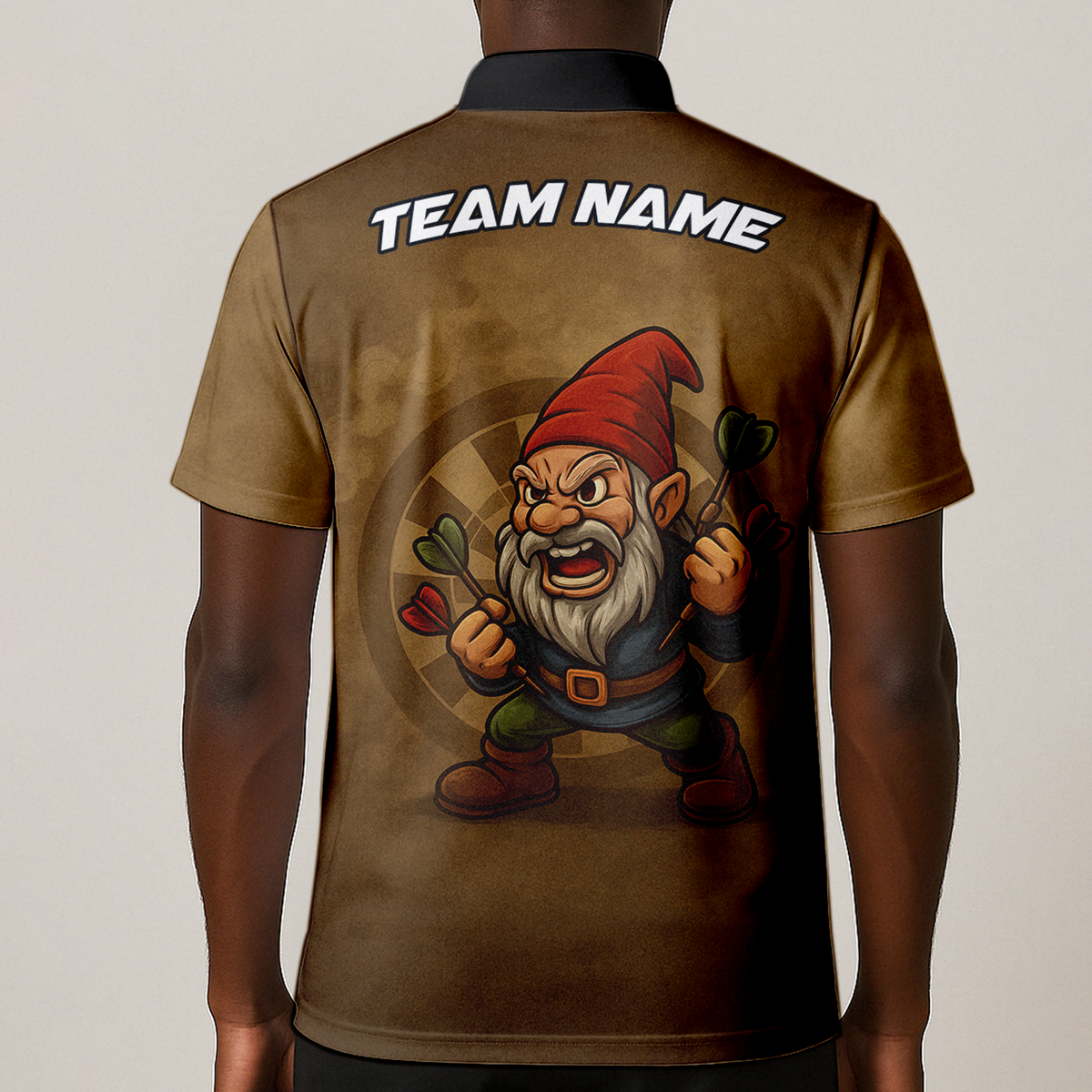 Personalized Custom Dart Jersey Angry Gnome Brown Dart Polo Shirt additional image 1