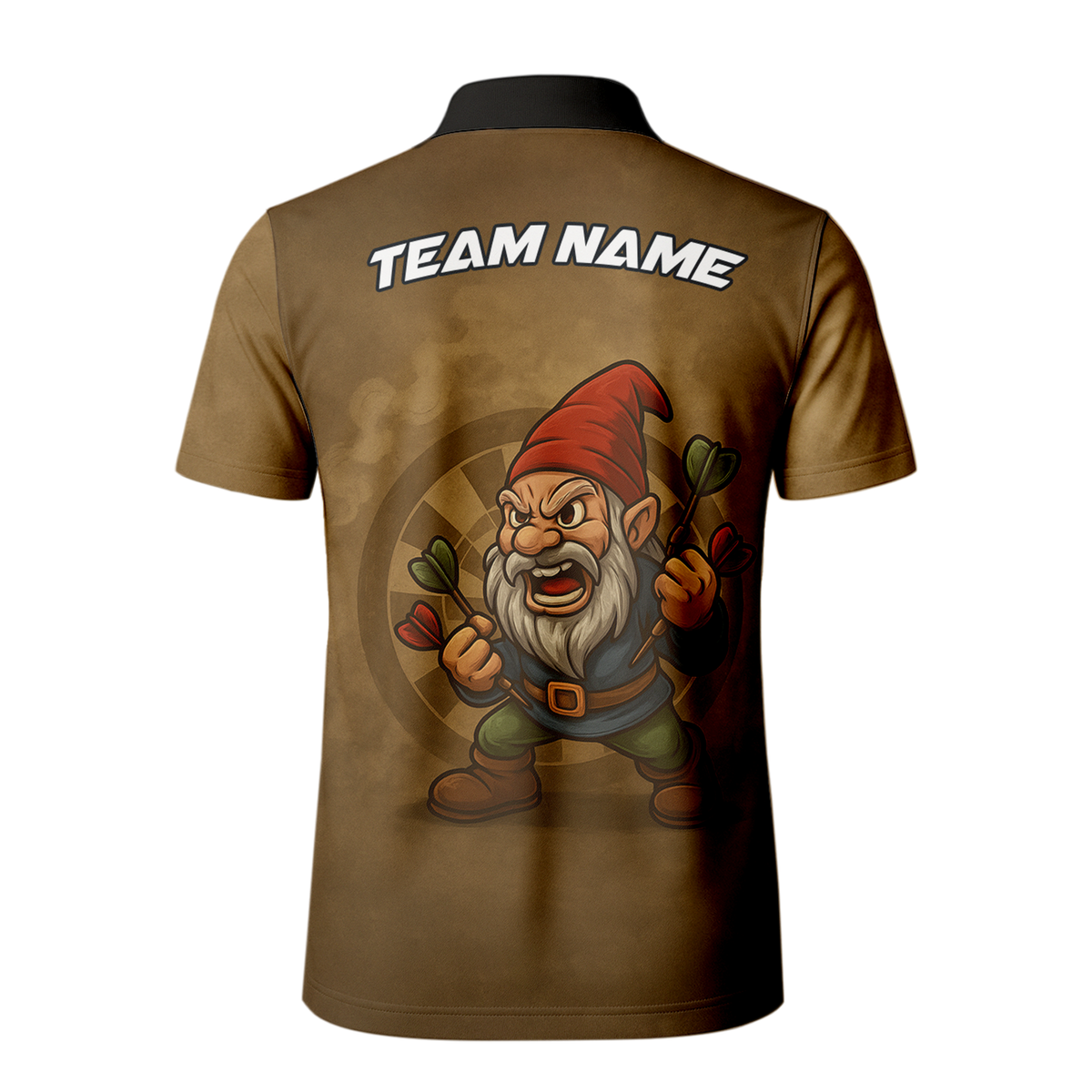 Personalized Custom Dart Jersey Angry Gnome Brown Dart Polo Shirt additional image 3