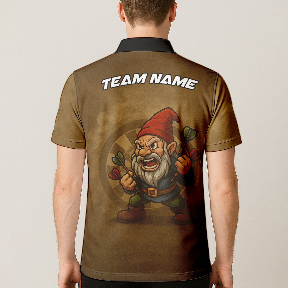 Personalized Custom Dart Jersey Angry Gnome Brown Dart Polo Shirt additional image 5