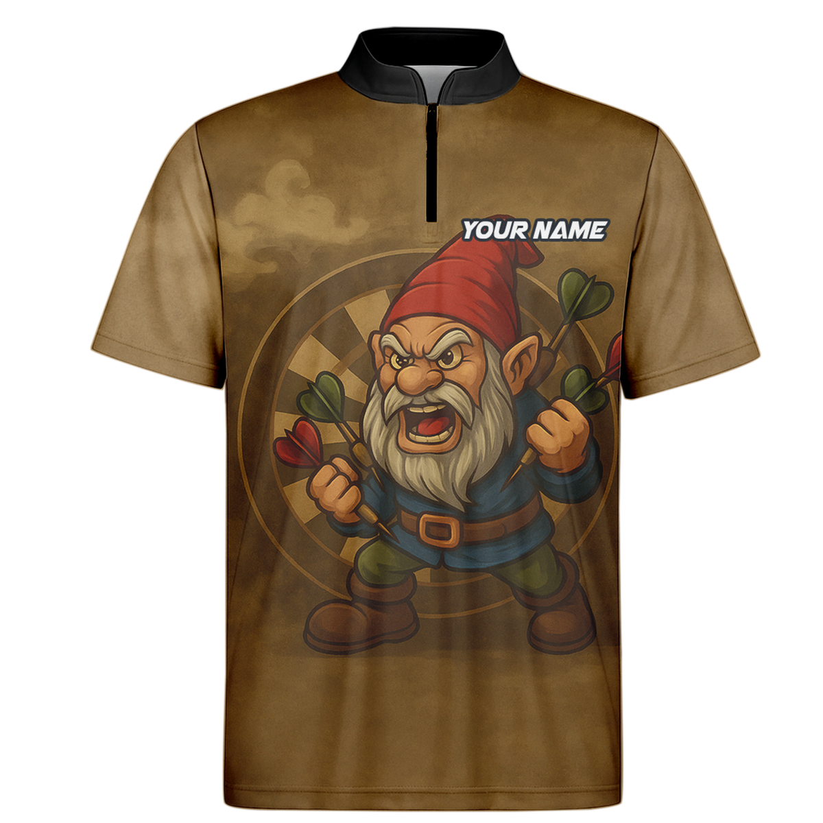 Personalized Custom Dart Jersey Angry Gnome Brown Dart Polo Shirt additional image 6