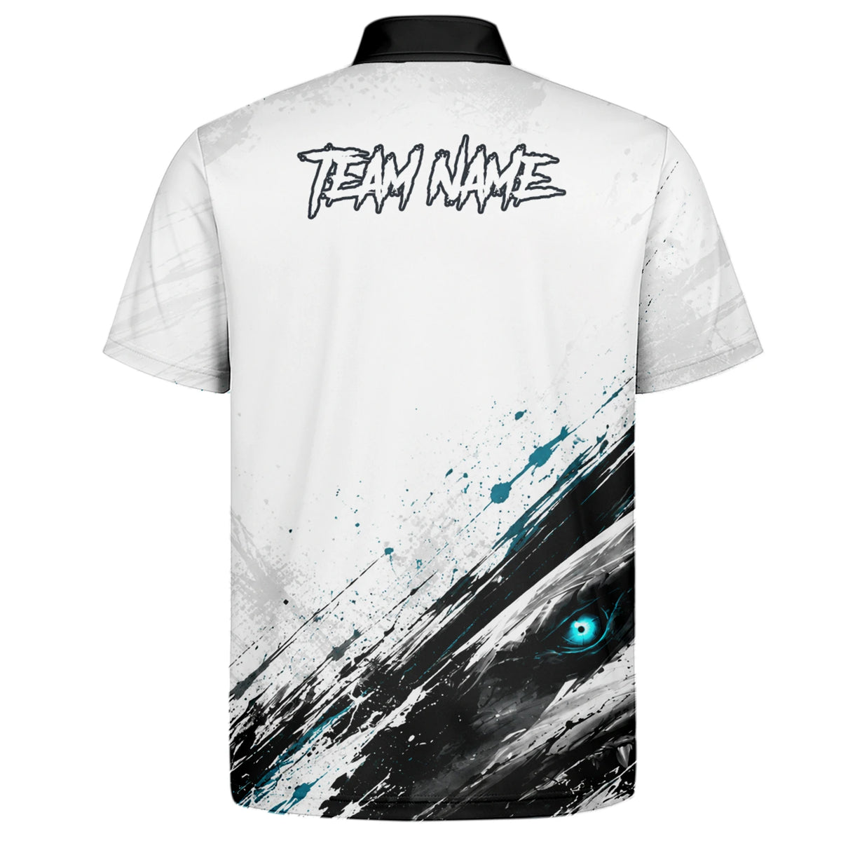 Personalised White Black Teal Shark Darts Shirt For Men D067