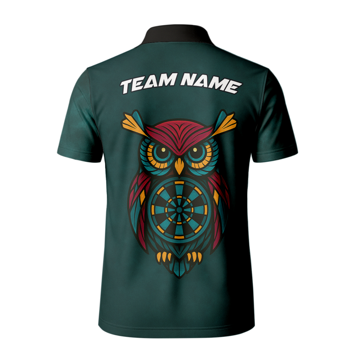 Personalized Owl Dart Polo Shirt Custom Name Team Dark Teal additional image 3