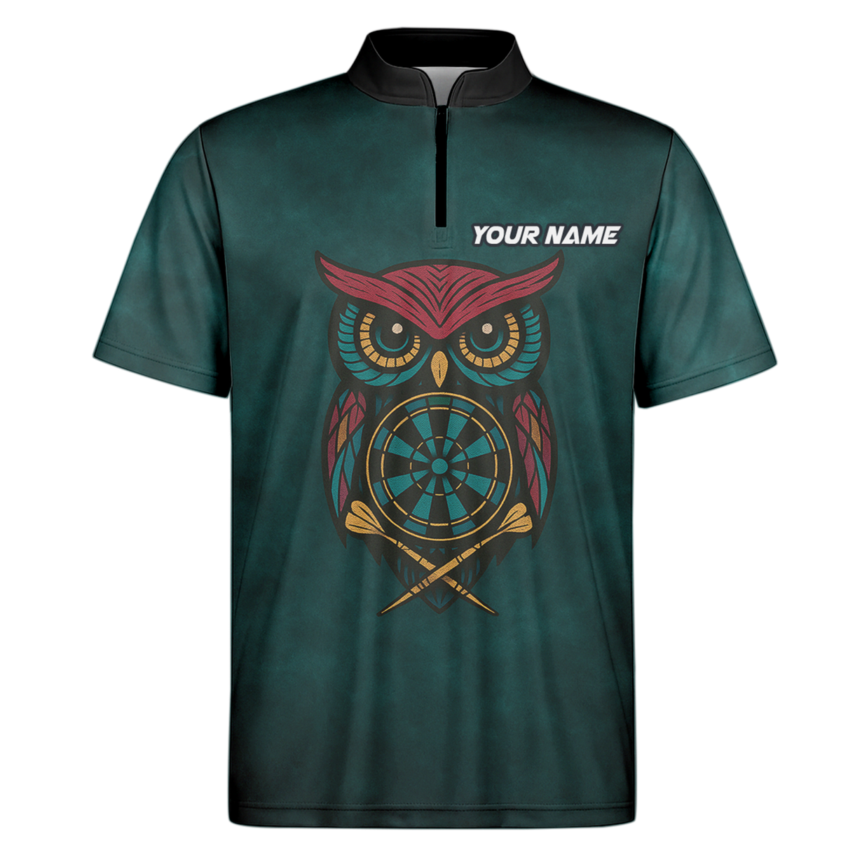 Personalized Owl Dart Polo Shirt Custom Name Team Dark Teal additional image 6