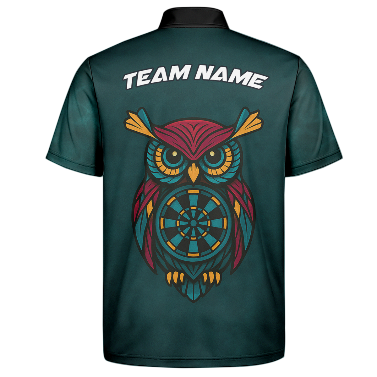 Personalized Owl Dart Polo Shirt Custom Name Team Dark Teal additional image 7