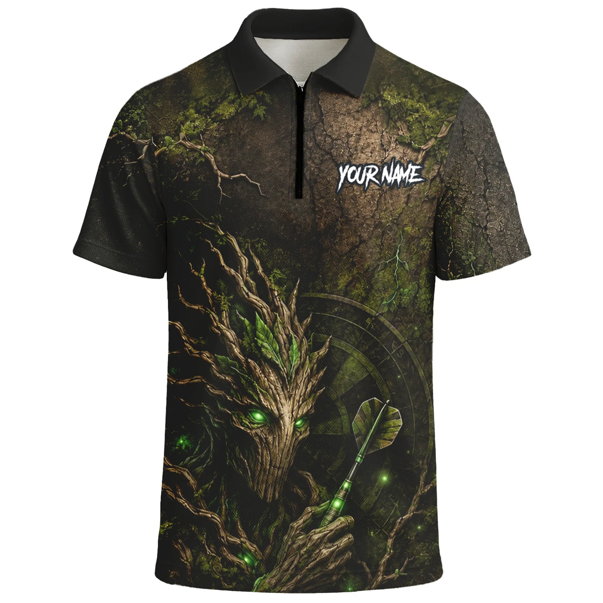 Personalised Dark Green Tree Ent Dartboard Darts Shirt For Men C913
