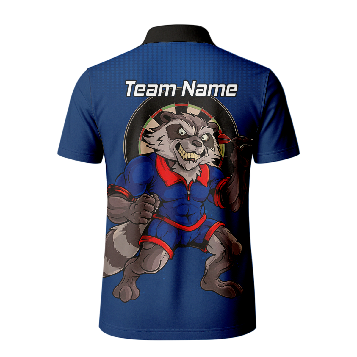 Personalised Raccoon Darts Polo Shirt Blue Red For Men Custom Name Team Y3391 additional image 3