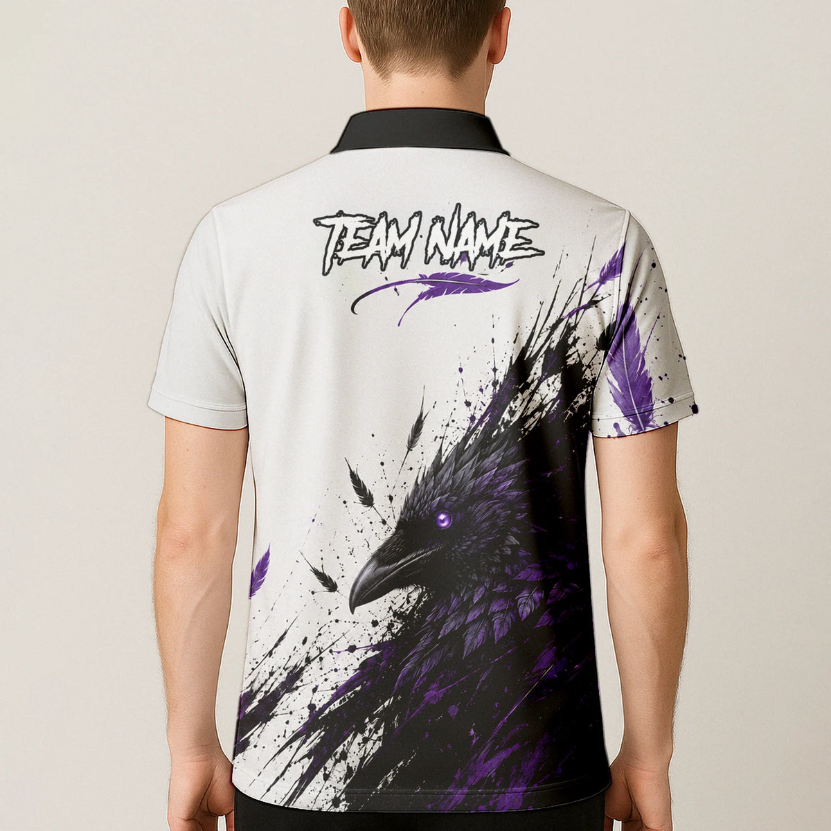 Personalised White Black Purple Raven Darts Shirt For Men Z888