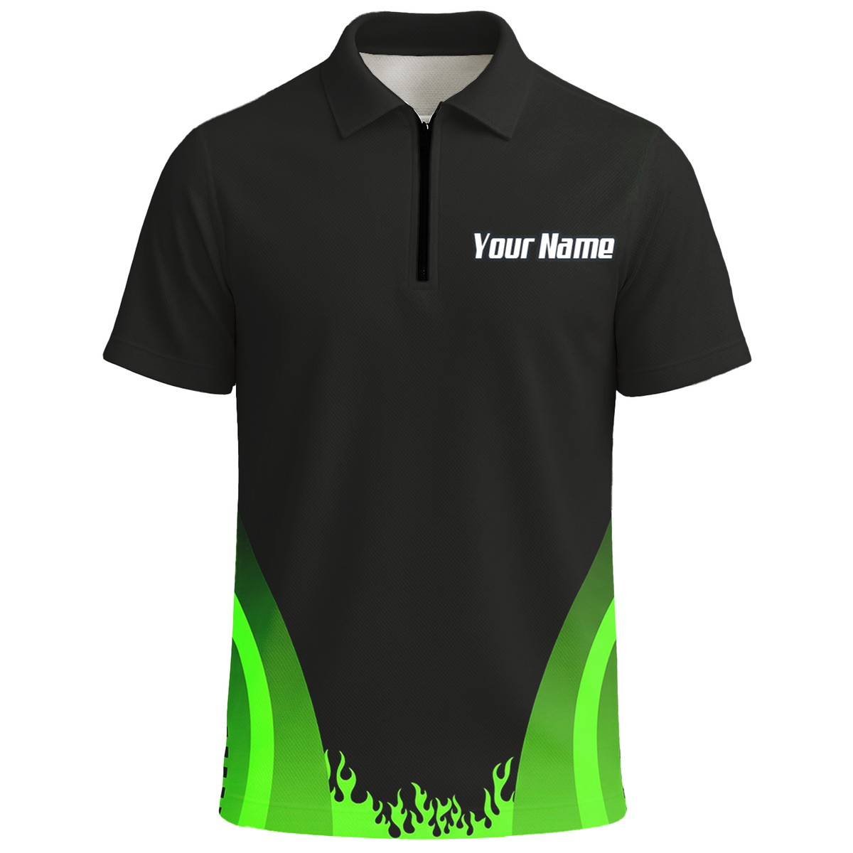 Personalised Grim Reaper Dart Jersey Polo and Zipper Black Green For Men B4487 - Polo -w Zipper Yes