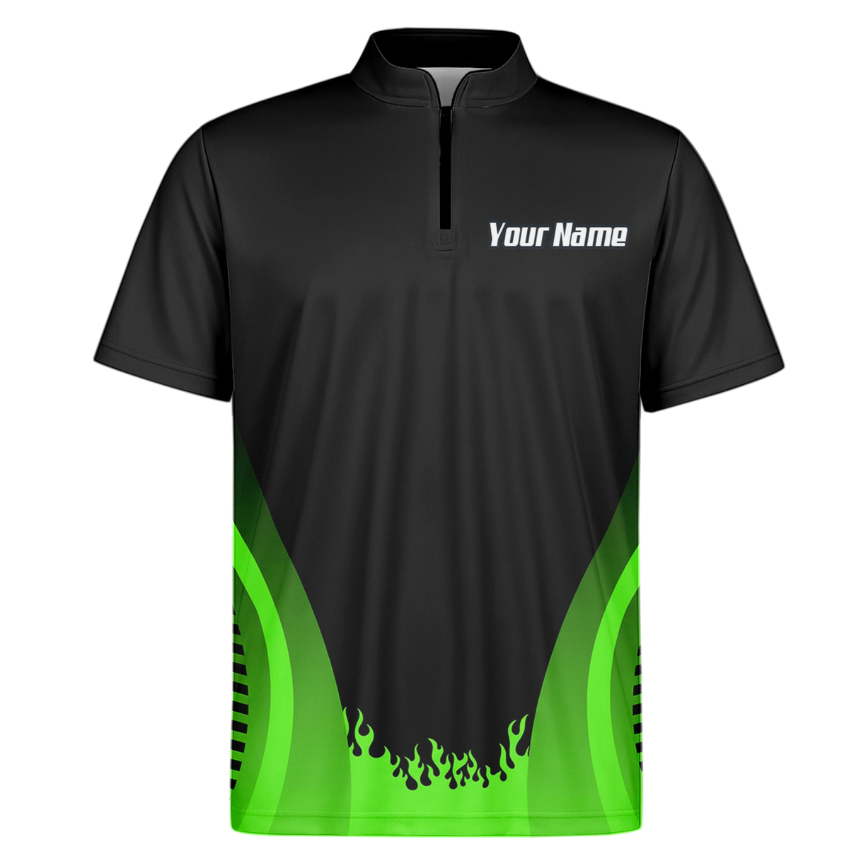 Personalised Grim Reaper Dart Jersey Polo and Zipper Black Green For Men B4487