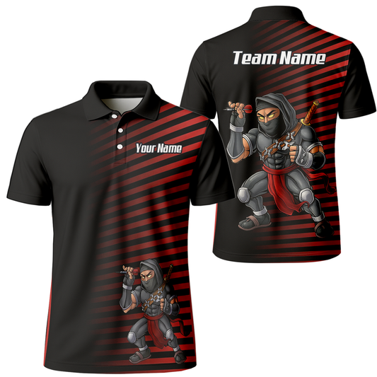 Personalised Ninja Assassin Dart Jersey Red Black Polo and Zipper For Men E1643 - Polo Yes