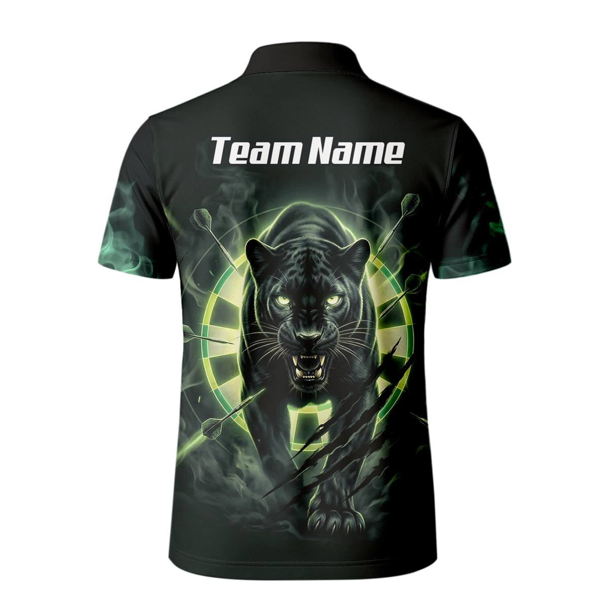 Personalised Black Panther Dart Jersey For Men Custom Neon Green Polo Shirt F5579