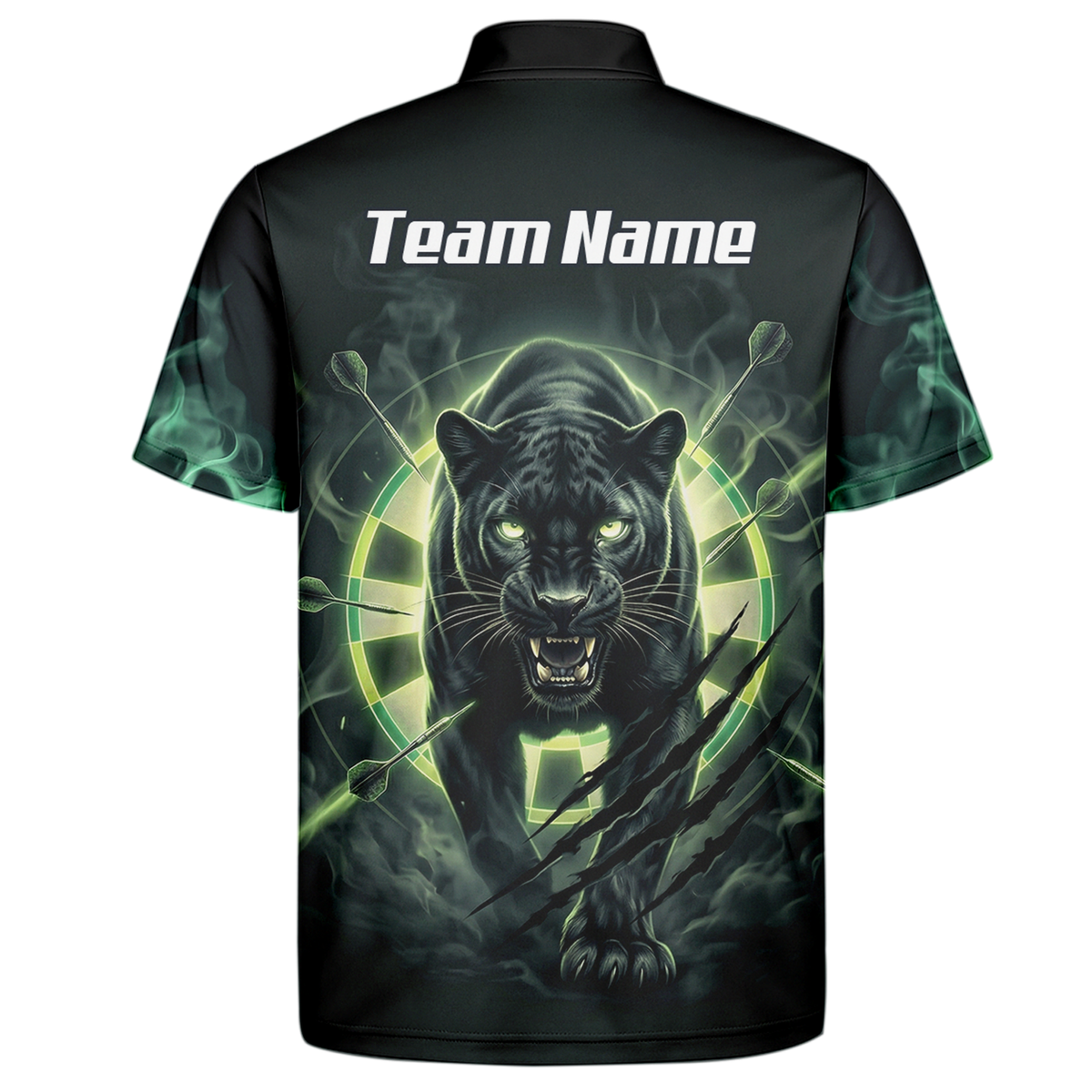 Personalised Black Panther Dart Jersey For Men Custom Neon Green Polo Shirt F5579