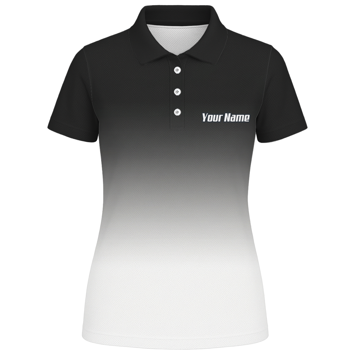 Personalised Swan Dart Jersey Polo and Zipper Black White Gradient For Women F9316