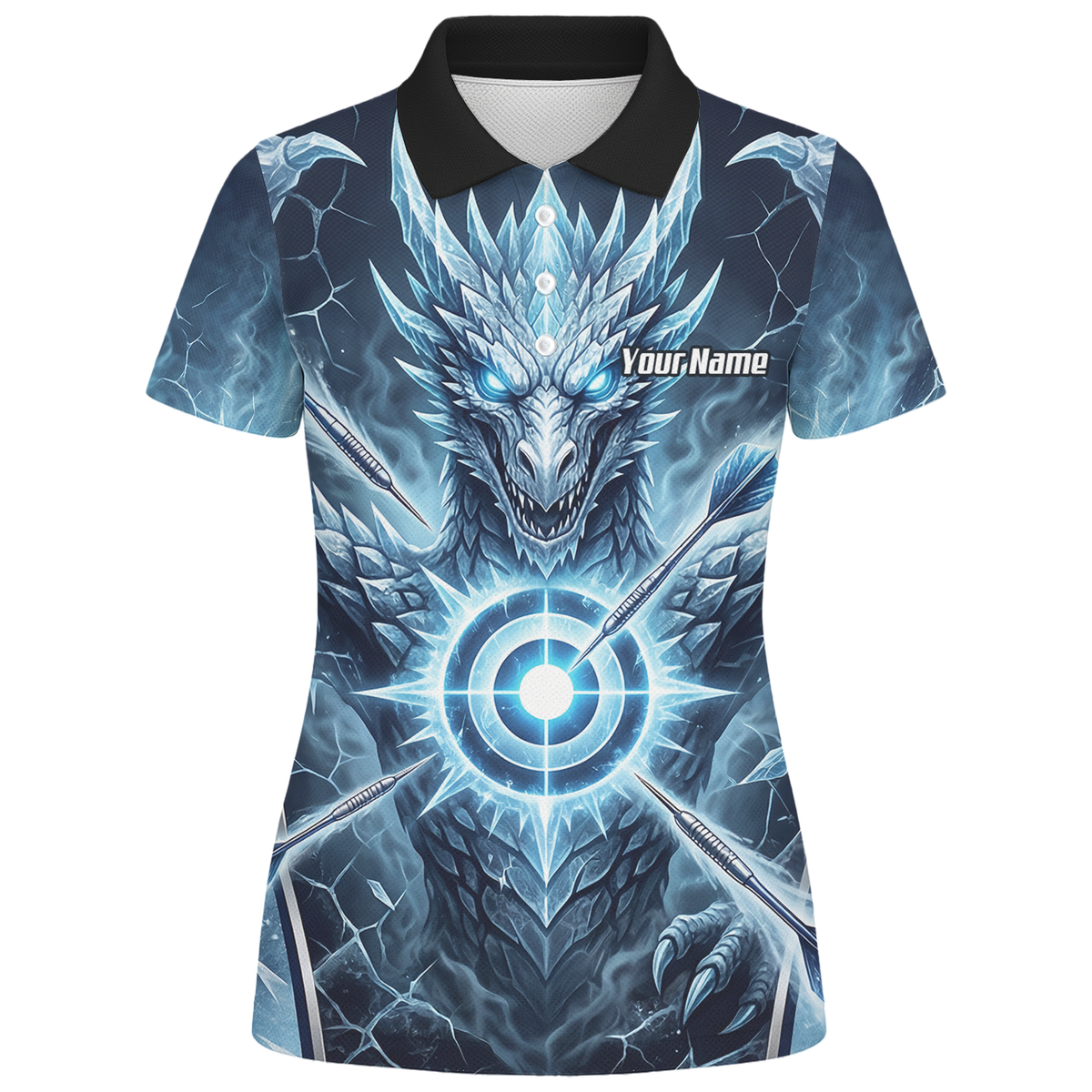 Personalised Ice Dragon Dart Jersey for Women Custom Blue Frost Dart Shirt Polo G6897