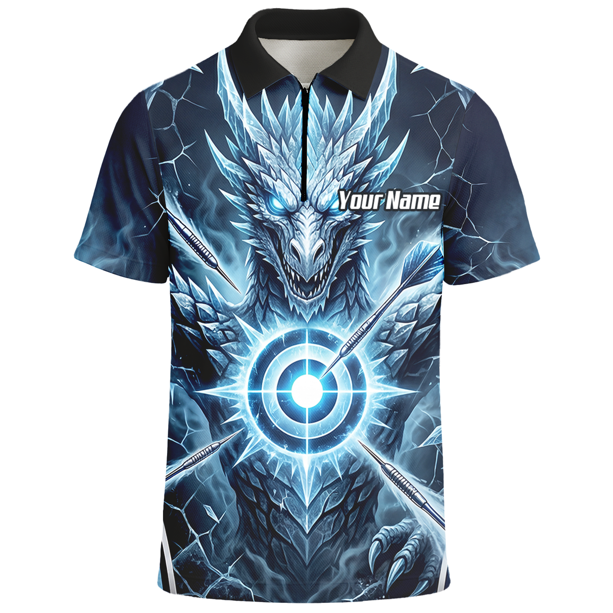 Personalised Ice Dragon Dart Jersey for Men Custom Blue Frost Dart Shirt Polo G6897