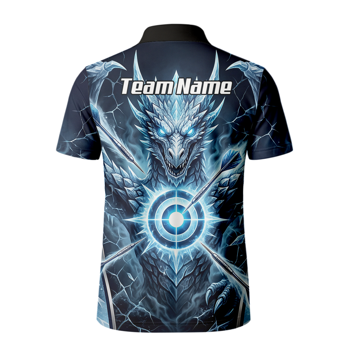Personalised Ice Dragon Dart Jersey for Men Custom Blue Frost Dart Shirt Polo G6897