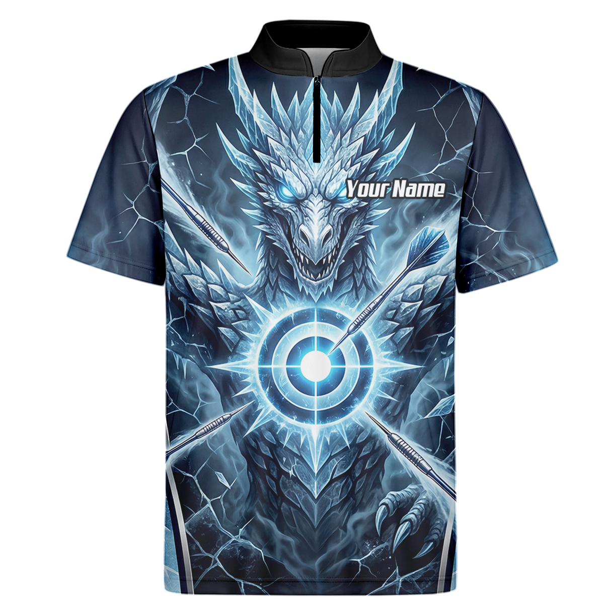 Personalised Ice Dragon Dart Jersey for Men Custom Blue Frost Dart Shirt Polo G6897