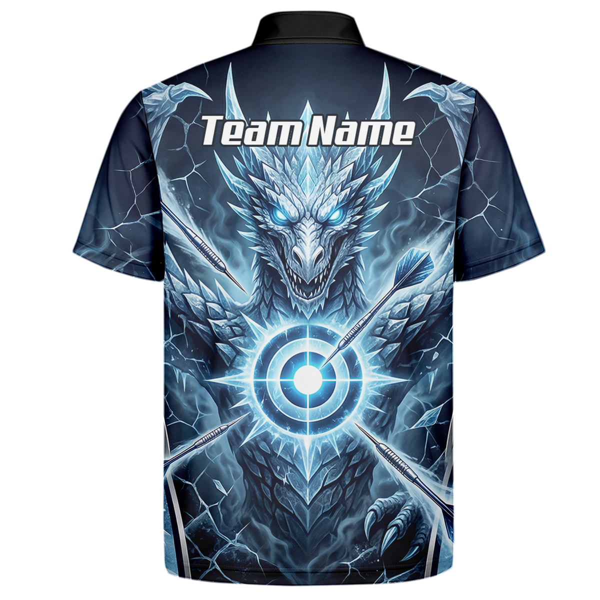 Personalised Ice Dragon Dart Jersey for Men Custom Blue Frost Dart Shirt Polo G6897