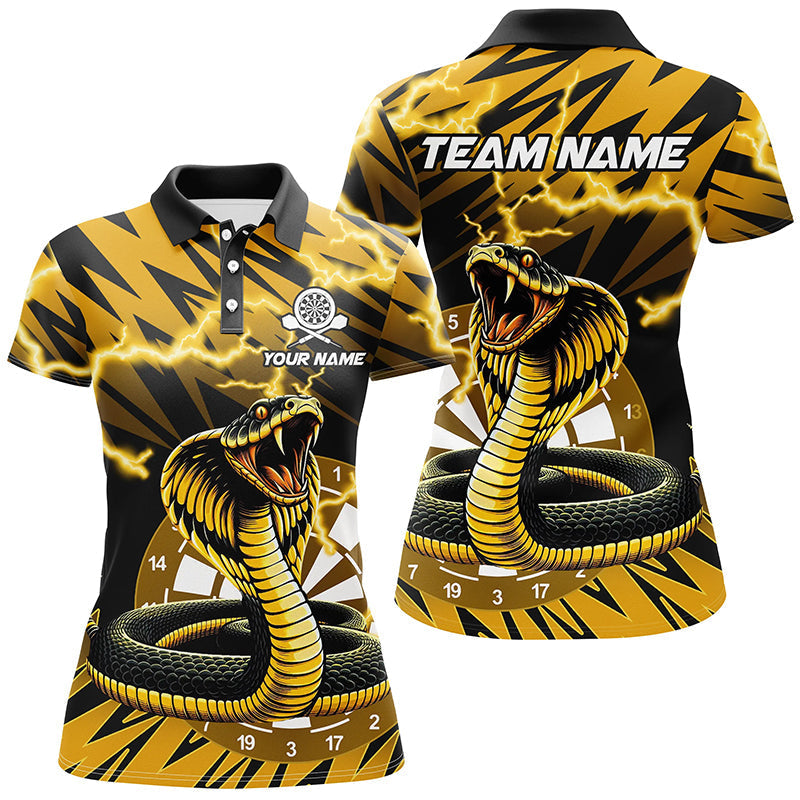 
Personalized 3D Printed Darts Shirts for Women - Yellow & Black Snakes Design, Thunder Lightning Jerseys
 T2185