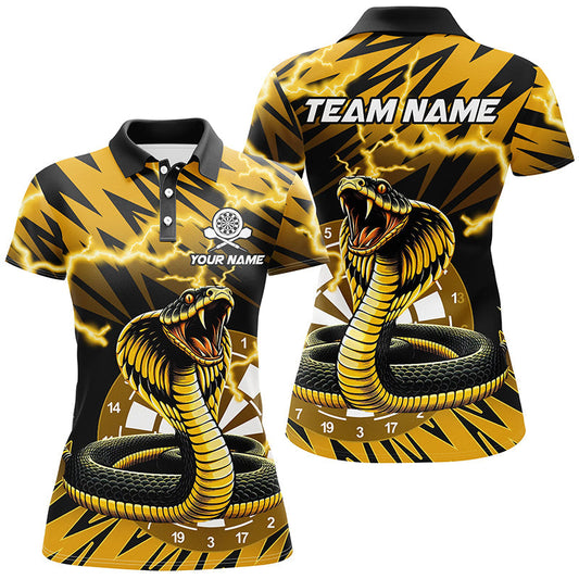 
Personalized 3D Printed Darts Shirts for Women - Yellow & Black Snakes Design, Thunder Lightning Jerseys
 T2185