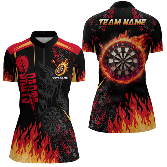 Women's 3D Flame Dart Quarter-Zip Shirt T1437