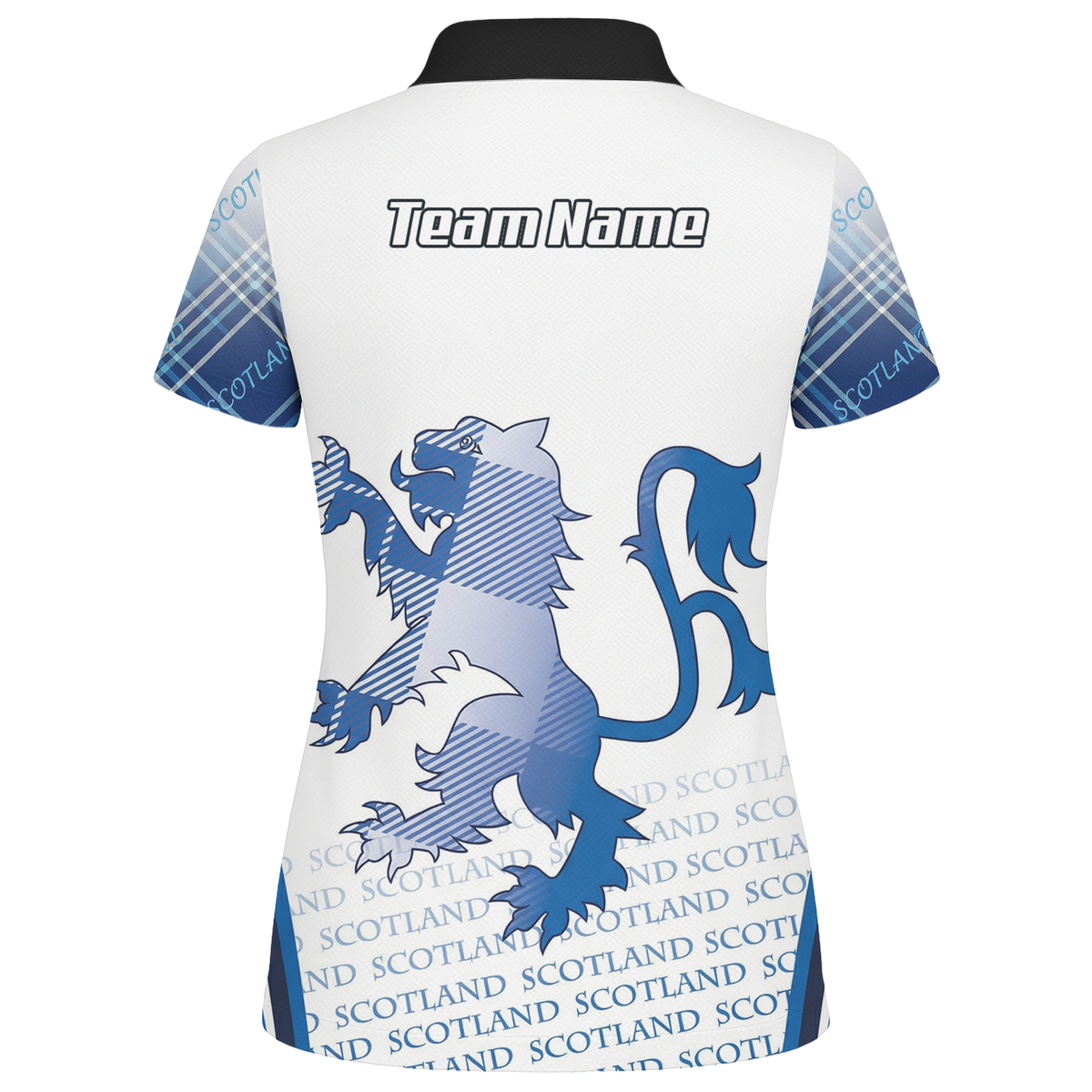 Personalised Scotland Lion Rampant Dart Jersey Polo and Zipper White Blue For Women I2374