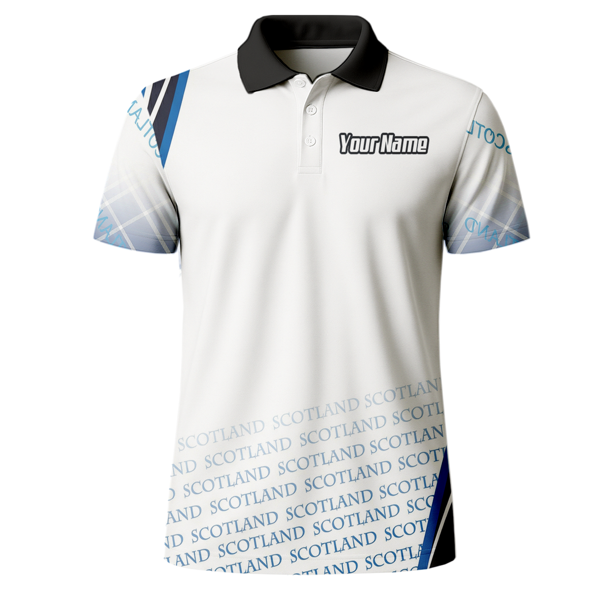 Personalised Scotland Lion Rampant Dart Jersey Polo and Zipper White Blue For Men I2374