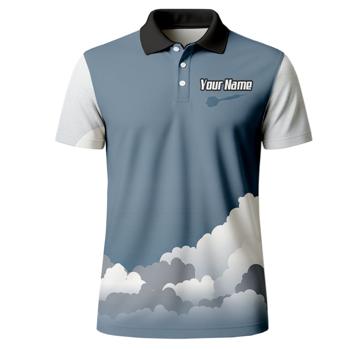 Personalised Fighter Jet Dart Jersey Polo and Zipper Blue Grey White For Men Custom Aviation Pilot Design K8201