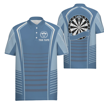 Men's Polo Shirt with Blue Darts - Dart Shirt for Men - Dart Jerseys K739
