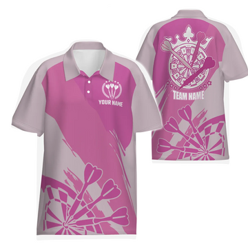 Pink Men's Darts Polo Shirt - Cool Dart Shirt for Men - Darts Jersey y6174