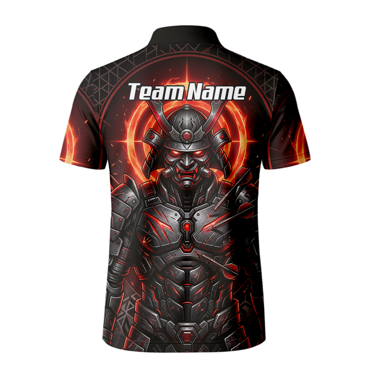 Personalised Samurai Dart Jersey for Men, Custom Red and Black Cyberpunk Darts Shirt, Darts Polo with Name R5691