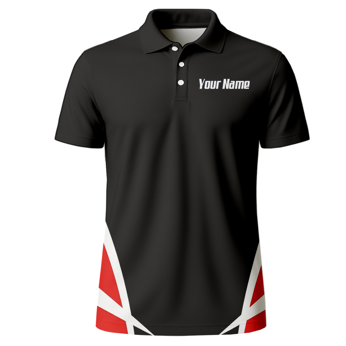 Personalised Dart Knight Jersey Polo and Zipper Black Red White For Men W1942