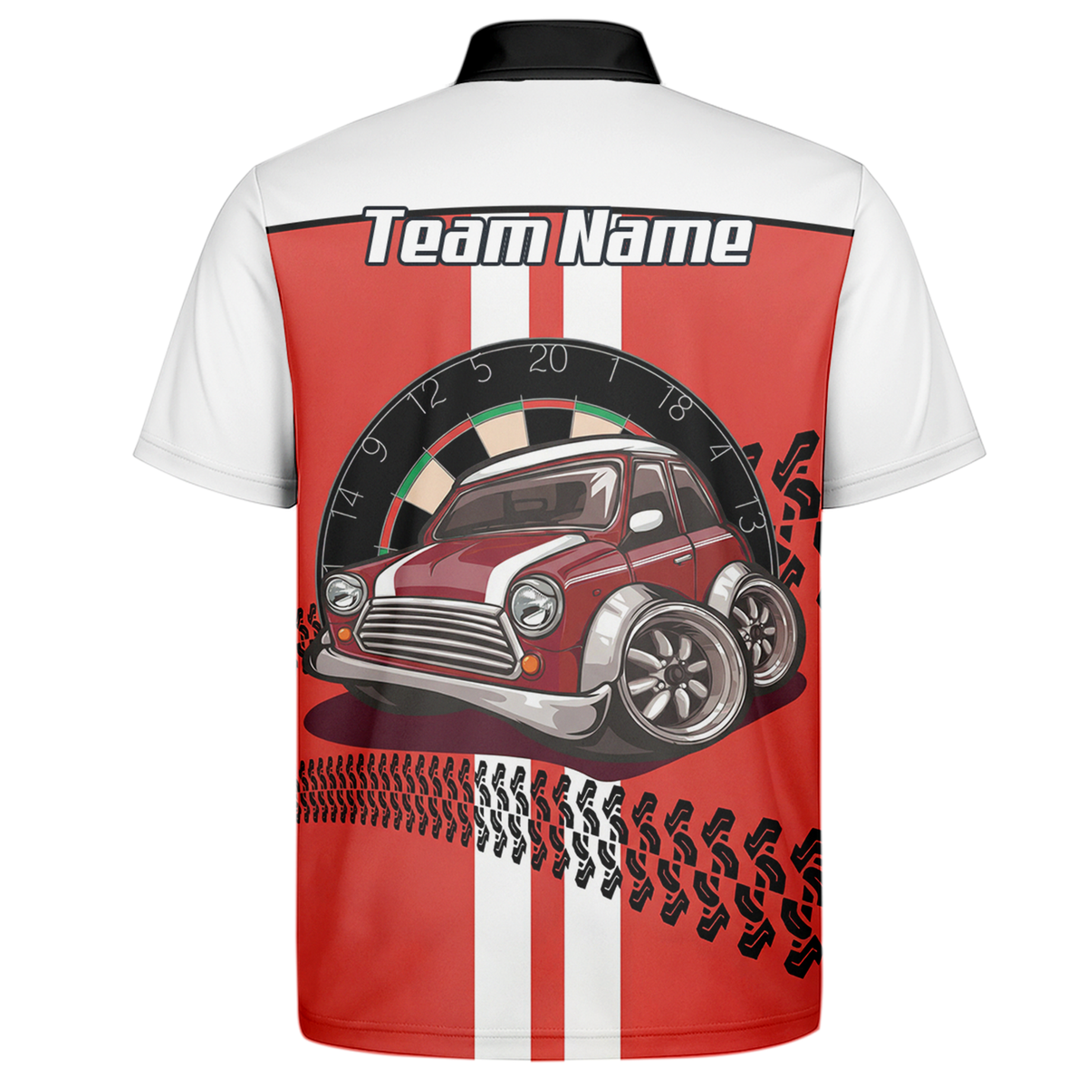 Personalised Classic Car Dart Jersey Red White Racing Polo and Zipper For Men X6562